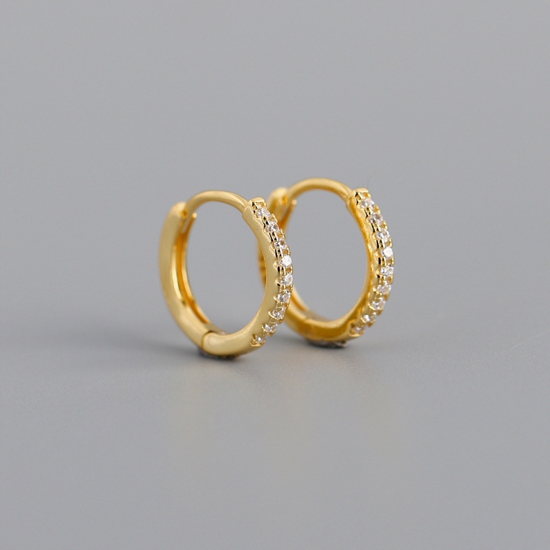 Kolczyki miedziane modne klasyczne k02 złote - obrazek 3