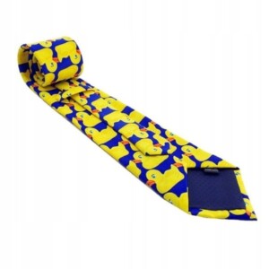 Szeroki krawat w kaczuszki kaczki standardowy himym wielokolorowy - miniatura 7