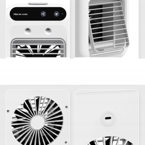 Mini klimatyzer wentylator nawilżacz 500ml powietrza 3w1 chłodzenie cichy - miniatura 6