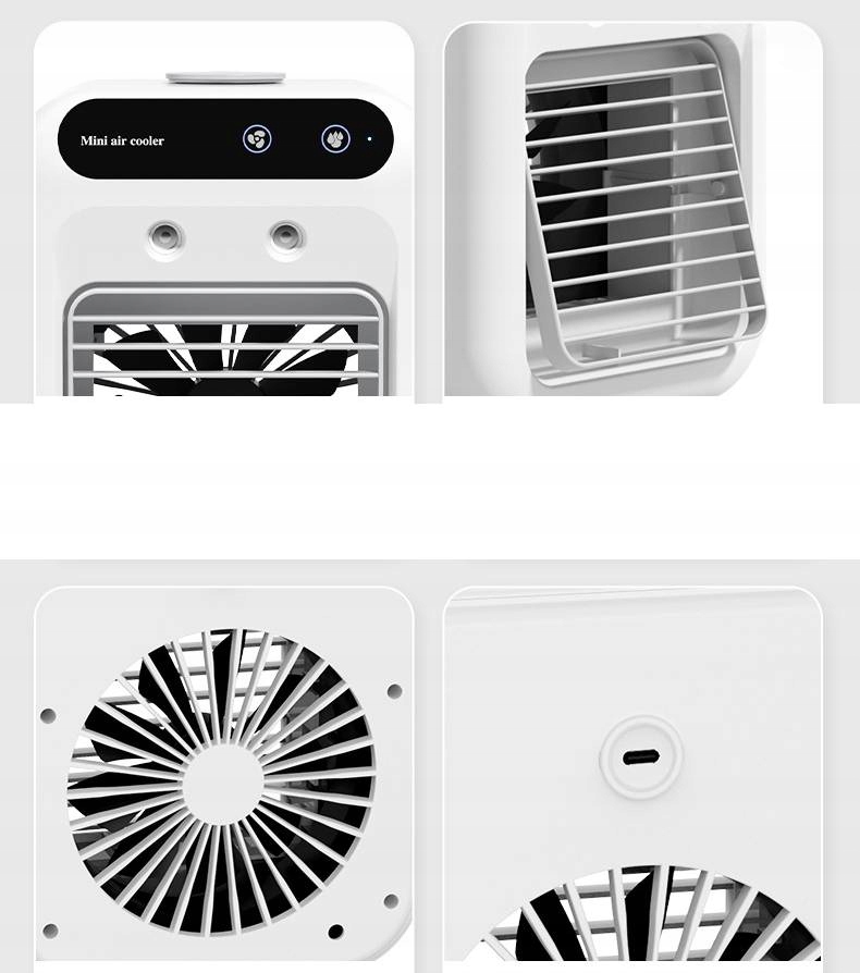 Mini klimatyzer wentylator nawilżacz 500ml powietrza 3w1 chłodzenie cichy - zdjęcie 6