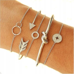 Zestaw bransoletek boho retro punk charms 66