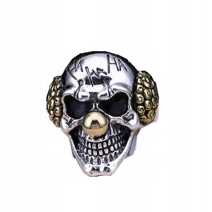 Pierścień sygnet obrączka stal clown klaun 398 - miniatura 1