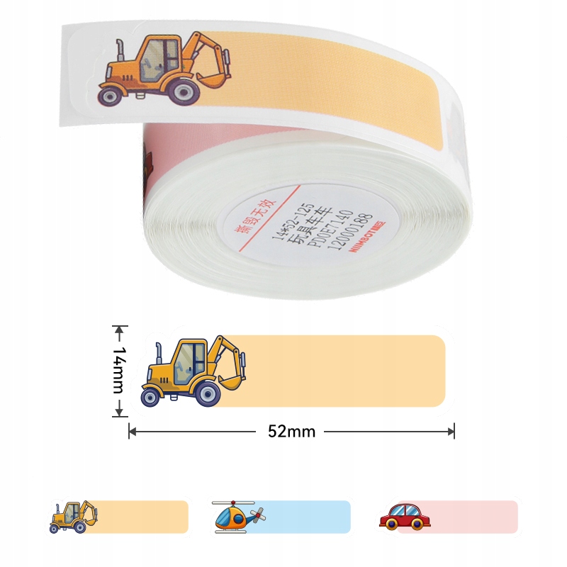 Niimbot etykiety naklejki 14*52mm 125szt pojazdy - zdjęcie 1