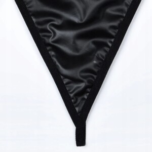 Seksowny komplet bielizny damskiej stanik pasy łańcuszki stringi czarny l - miniatura 6