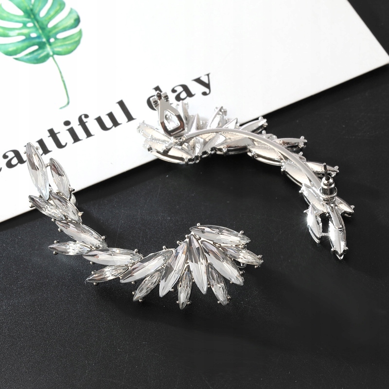 Kolczyk kryształowy z kryształów piękny na ucho klips błyszczący damski - obrazek 7