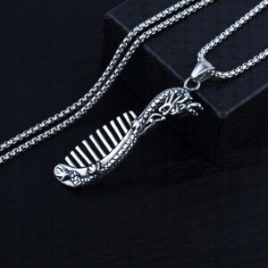 Naszyjnik srebrny łańcuszek smok drapieżnik 346 - miniatura 8