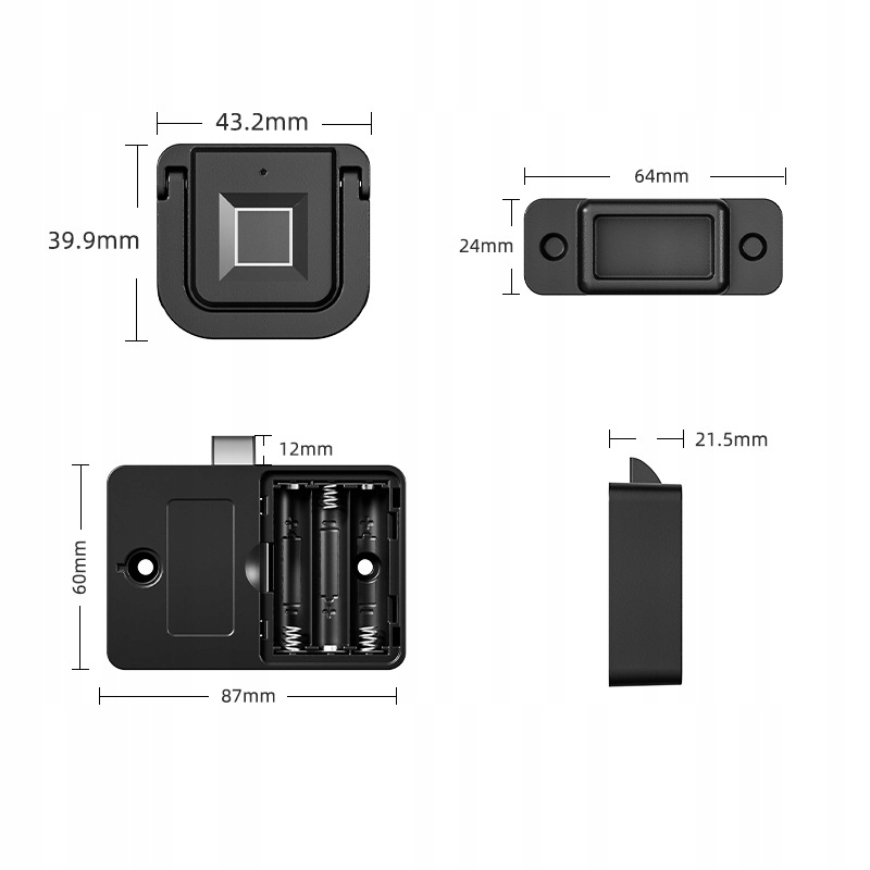 Zamek do szafy sejf nfc uniwersalny meblowy szuflada dokumenty bezpieczny - obrazek 4