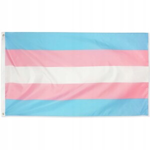Flaga tęczowa lgbt duża 90x150cm traspłciowość f3