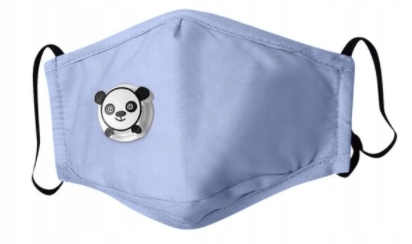 Dla dzieci maska panda niebieska + 3x filtr pm 2.5