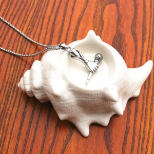 Naszyjnik srebrny mikrofon raper piosenkarka 341 - miniatura 8