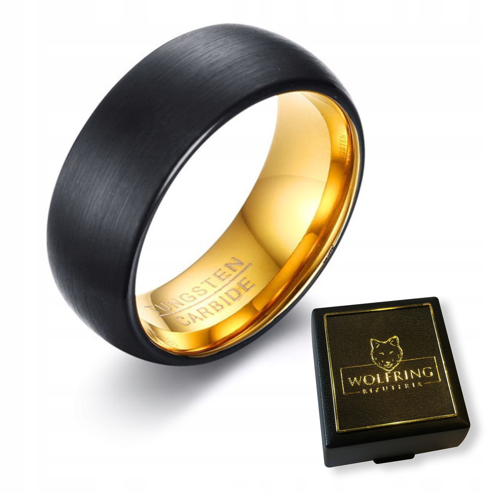 Obrączka pierścionek wolfram biżuteria wolfring czarna eu25 us11 - zdjęcie 1