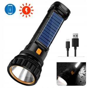Latarka solarna ładowana słonecznie led powerbank 3 tryby kemping survival - miniatura 6