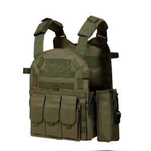 Kamizelka wojskowa taktyczna wojskowa torby 600d molle ładownice uni green - miniatura 2