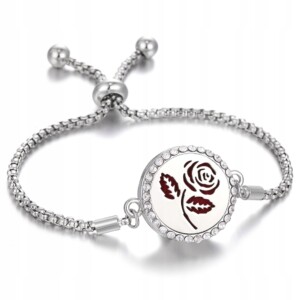 Bransoletka do aromaterapii stalowa róża b02