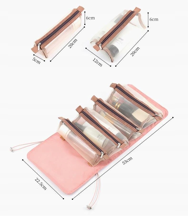 Kosmetyczka podróżna rozkładana wisząca damska xl - obrazek 3