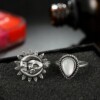 Srebrny zestaw pierścionków retro punk boho 75 - miniatura 6