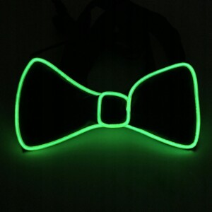 Zestaw szelki i mucha led świecący komplet imprezę sylwestra wesele green - miniatura 11