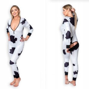 Piżama damska prezent na walentynki dla dziewczyny rozpinana krowa xl - miniatura 2