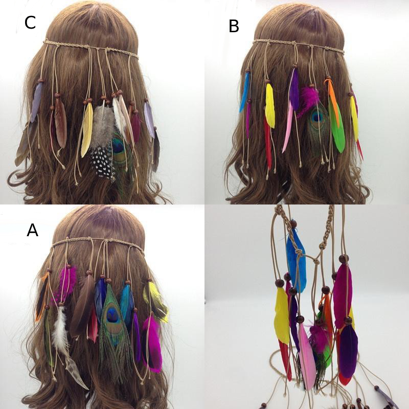 Pióropusz indiański ozdoba do włosów piękny wzór c - zdjęcie 3