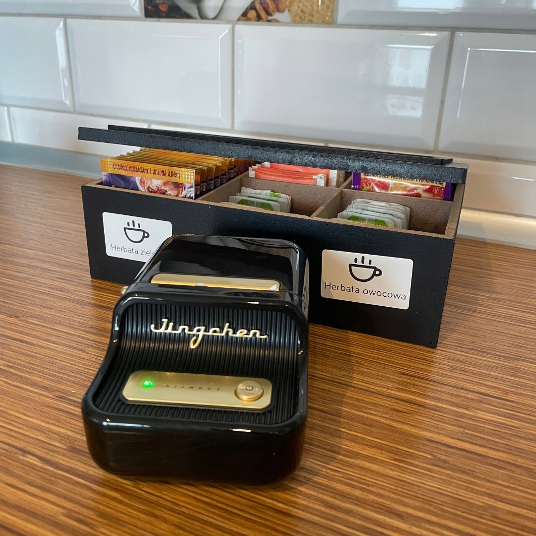 Niimbot b21 drukarka termiczna naklejki bluetooth beżowo-złota etykiety - zdjęcie 10