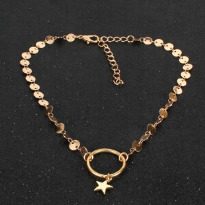 Naszyjnik choker celebrytka długa boho złoty 33 - miniatura 7