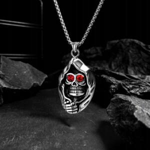Naszyjnik srebrny śmierć czacha reaper soa 347 - miniatura 3
