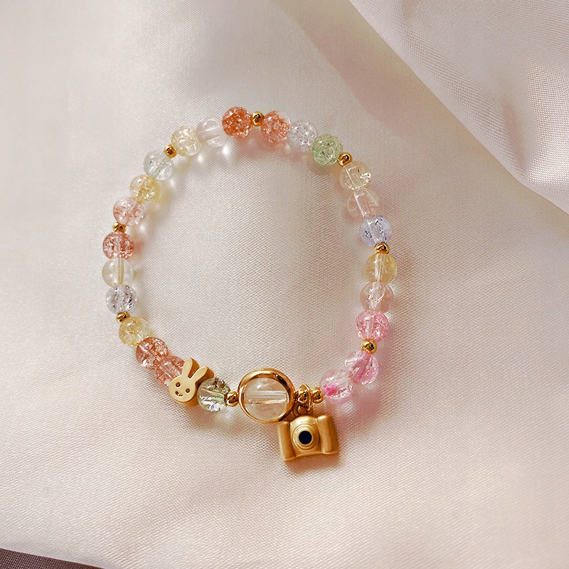 Bransoletka charms kryształy królik kamera 104 - obrazek 3