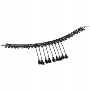 Choker koronkowy haft czarny naszyjnik gothic ch01 - miniatura 2