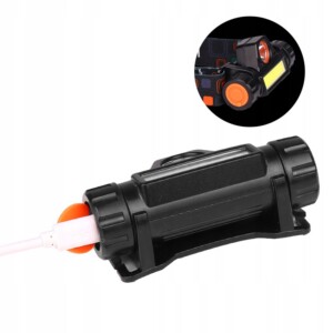 Latarka czołowa czołówka led usb akumulator mocna xpe cob wodoszczelna - miniatura 10