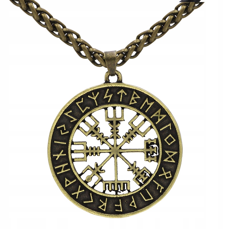 Naszyjnik kompas wikingów vegvísir nordycki 134
