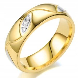 Piękna pierścionek obrączka cyrkonie 316l r.17