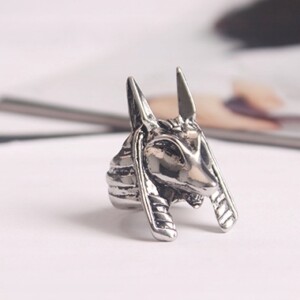 Pierścień sygnet obrączka anubis egipski 249 - miniatura 2