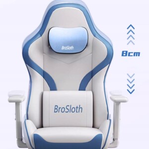 Fotel gamingowy ergonimiczny biurowy obrotowy z podnóżkiem szary do biura - miniatura 13