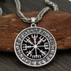 Naszyjnik kompas wikingów vegvísir nordycki 133 - miniatura 3