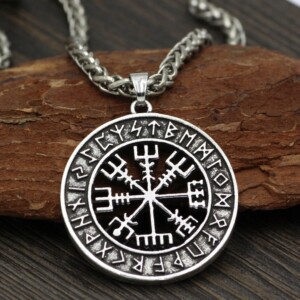 Naszyjnik kompas wikingów vegvísir nordycki 133 - miniatura 3