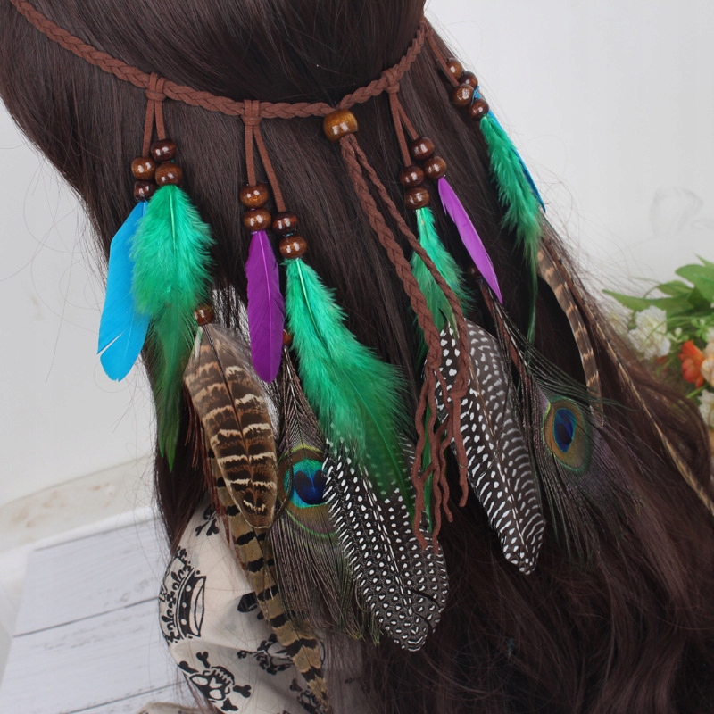 Pióropusz opaska do włosów paw piórka a4 - obrazek 7