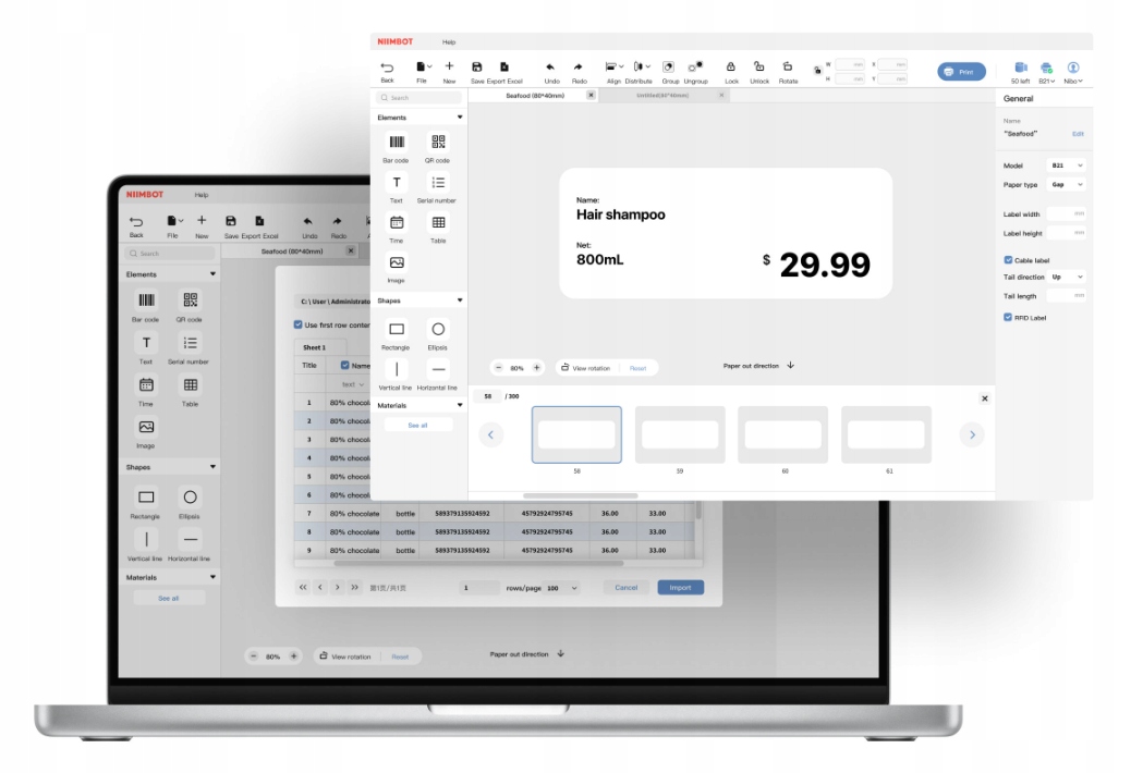 Niimbot drukarka termiczna naklejki bluetooth b21 pro wydruk 2kolory 300dpi - zdjęcie 14