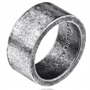 Pierścień stalowy srebrny wikingów 316l amulet 145 - miniatura 1