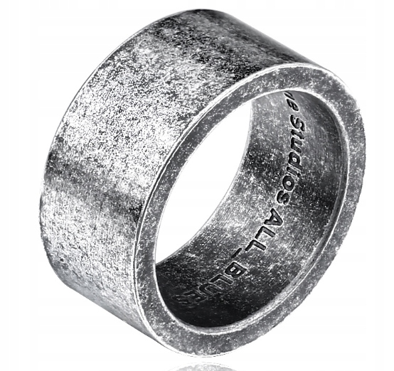 Pierścień stalowy srebrny wikingów 316l amulet 145