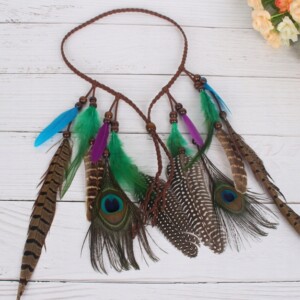 Pióropusz opaska do włosów paw piórka a4 - miniatura 10