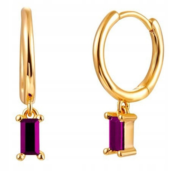 Kolczyki miedziane modne klasyczne k09 złotofiolet