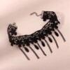 Choker koronkowy haft czarny naszyjnik gothic ch08 - miniatura 5