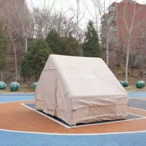 Duży namiot kempingowy pompowany 4 osobowy dmuchany pompka 6.3m2 300x210cm - miniatura 10