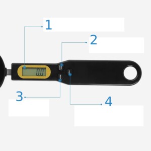 Waga kuchenna łyżka ręczna z miarką precyzyjna wyświetlacz lcd czarna - miniatura 7