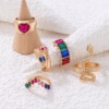 Zestaw złotych pierścionków retro punk vintage 5 sztuk wąż serce multicolor - miniatura 5