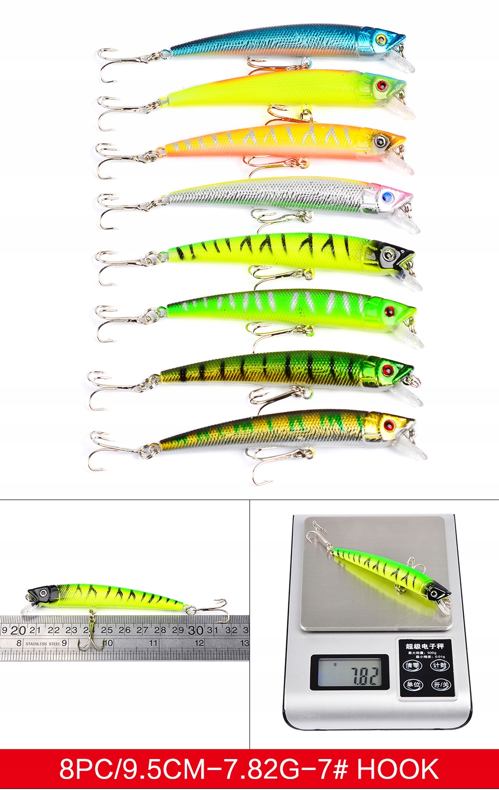 Zestaw woblerów na szczupaka sandacz okoń przynęty 43szt 4-8g 4.5-10cm - obrazek 8