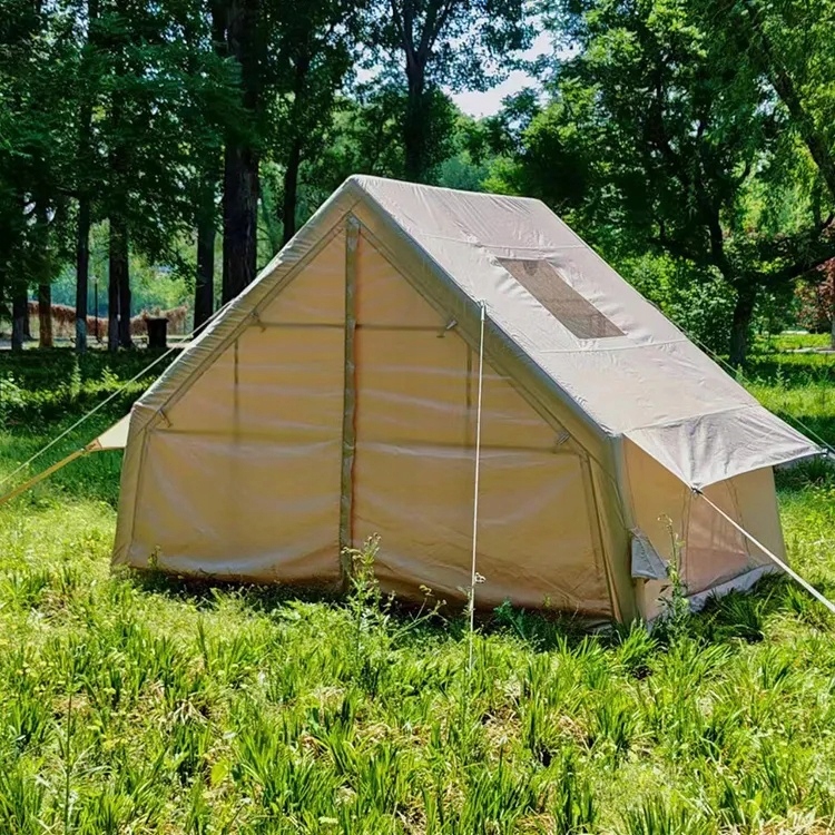 Duży namiot kempingowy pompowany 4 osobowy dmuchany pompka 6.3m2 300x210cm - zdjęcie 8