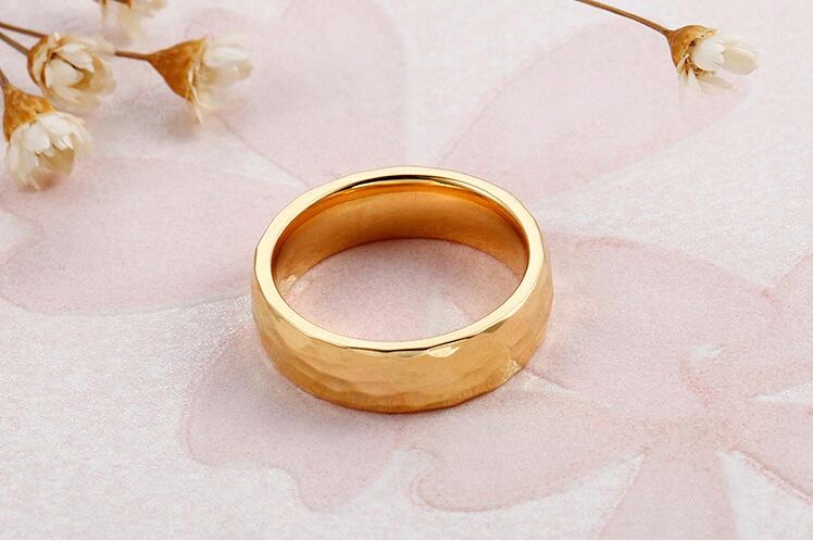 Obrączka pierścionek ślubny złoty stal biżuteria 316l r.19 eu19 us09 - obrazek 3