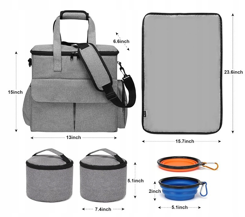 Torba podróżna dla zwierząt organizer dla psa kota na wycieczki komplet xxl - obrazek 7