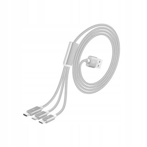 Kabel ładowarka 3w1 1.2m typ-c lightning usb-c 5a - miniatura 5
